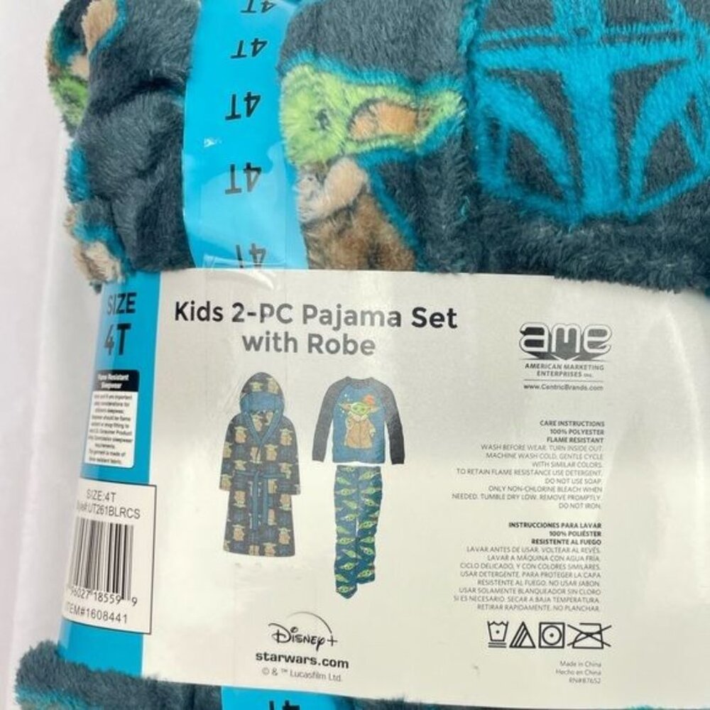 DISNEY Star Wars Kids' 2-piece Pajamas with Robe long Sleeve Size 3T - Picture 8 of 9